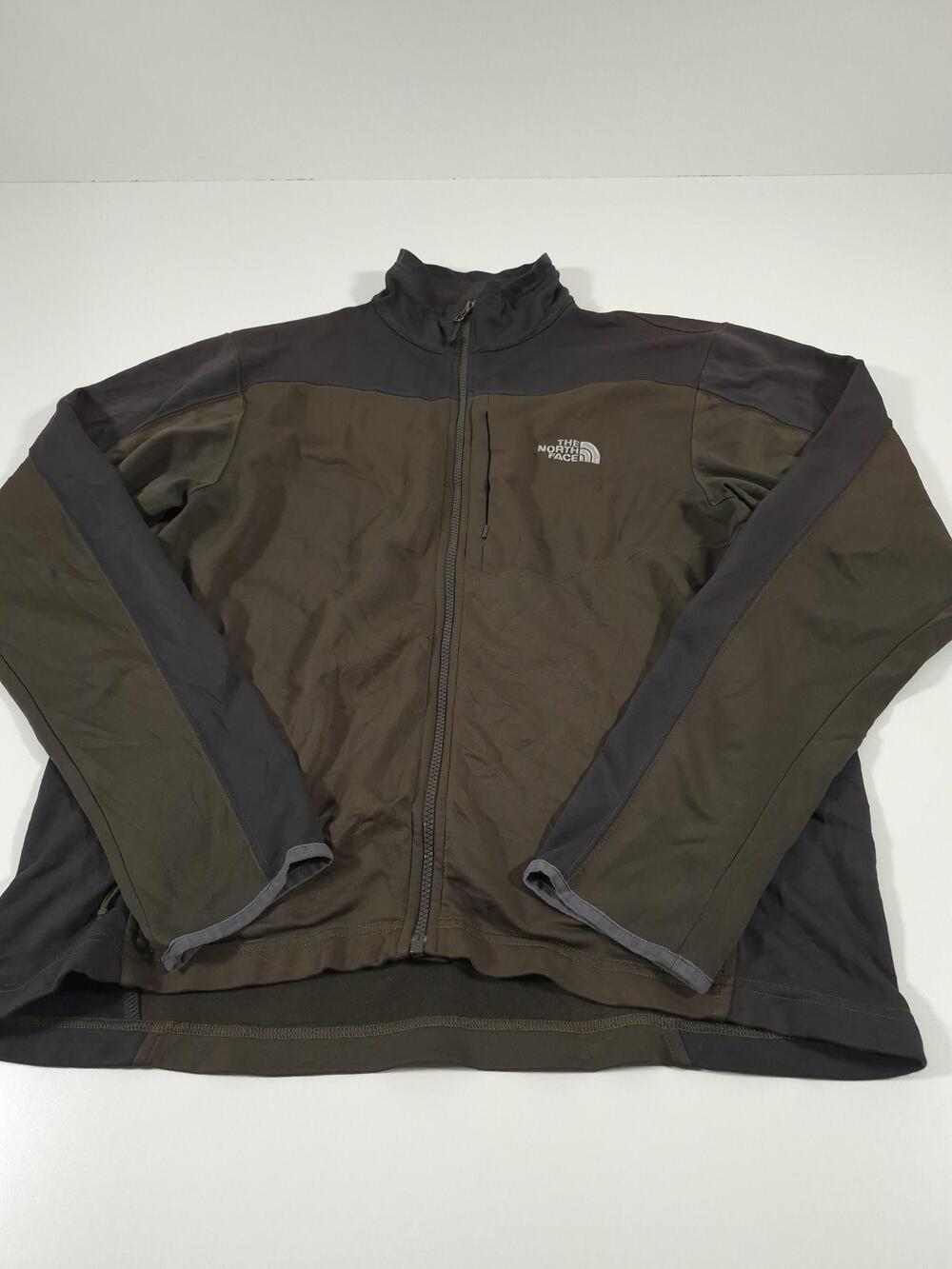The North Face Jacket Mens L Green TKA Stretch Full Zip Fleece Colorblock Hiking